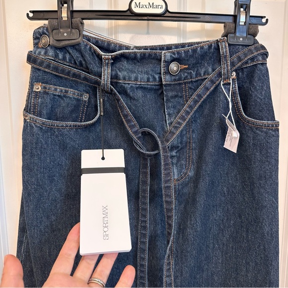 NWT Sportmax Label-cut Denim Maxi Skirt Size: Small US4 Fall/Winter/Spring - Picture 8 of 14